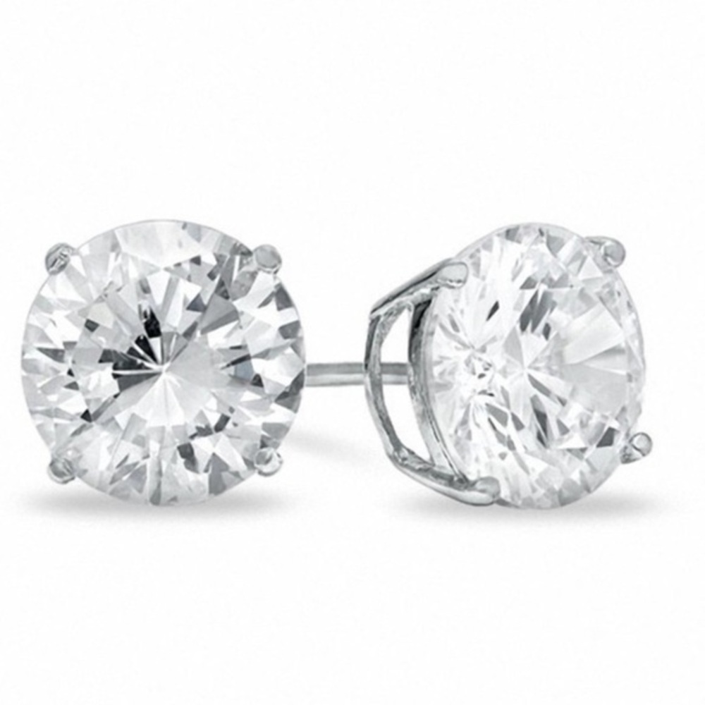 Renaissance Collection 16k White Gold Filled CZ Stud Earrings